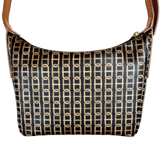 Fossil Crossbody Bag Cecilia Small Top Zip Brown and Gold Chain Design Purse - Picture 3 of 13